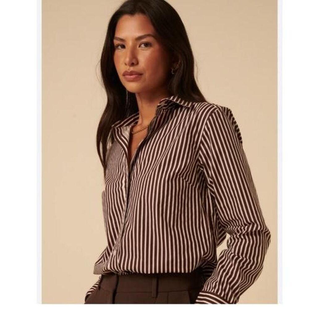 Reformation Women's Brown and Black Blouse